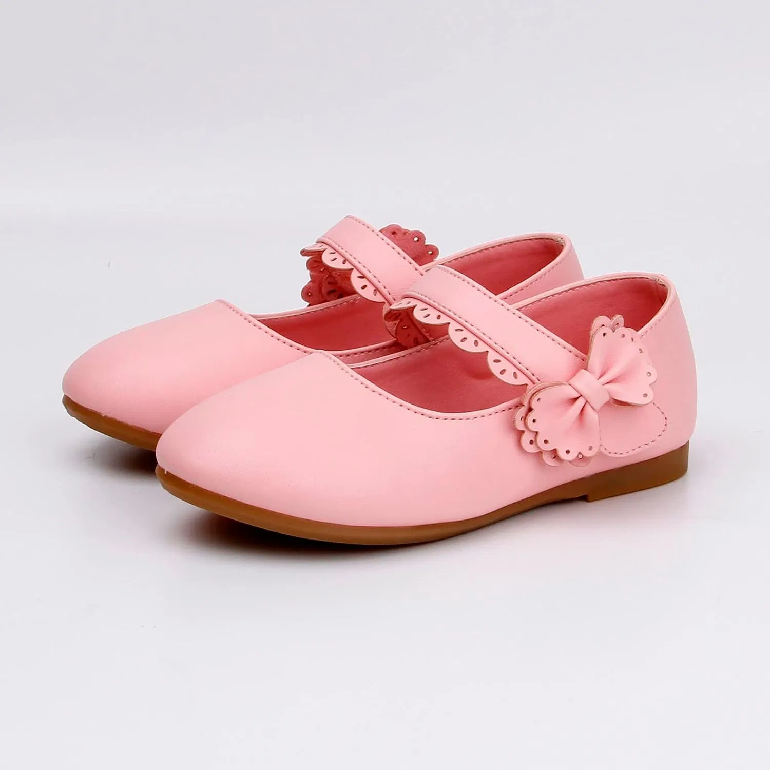 Детские туфли Мэри Джейн для девочек из кожи, Pink — фото 2