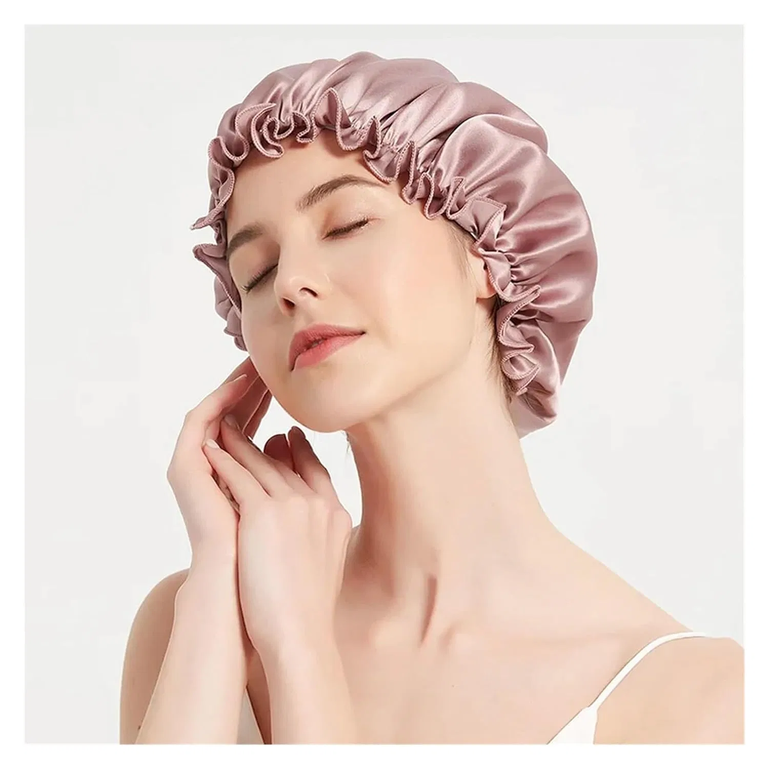 Шапочка для душа, 2 шт, Mulberry Silk, WLIHDB, L, Beige — фото 2