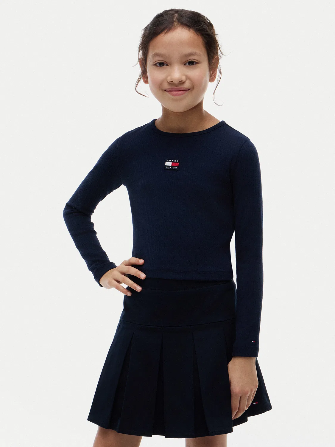 Блузка стандартного кроя для девочки Tommy Hilfiger, темно-синий