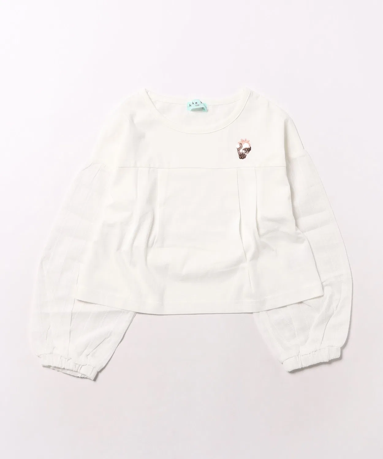Детская туника с пайетками и вышивкой клубники, с длинным рукавом hakka kids, Off White