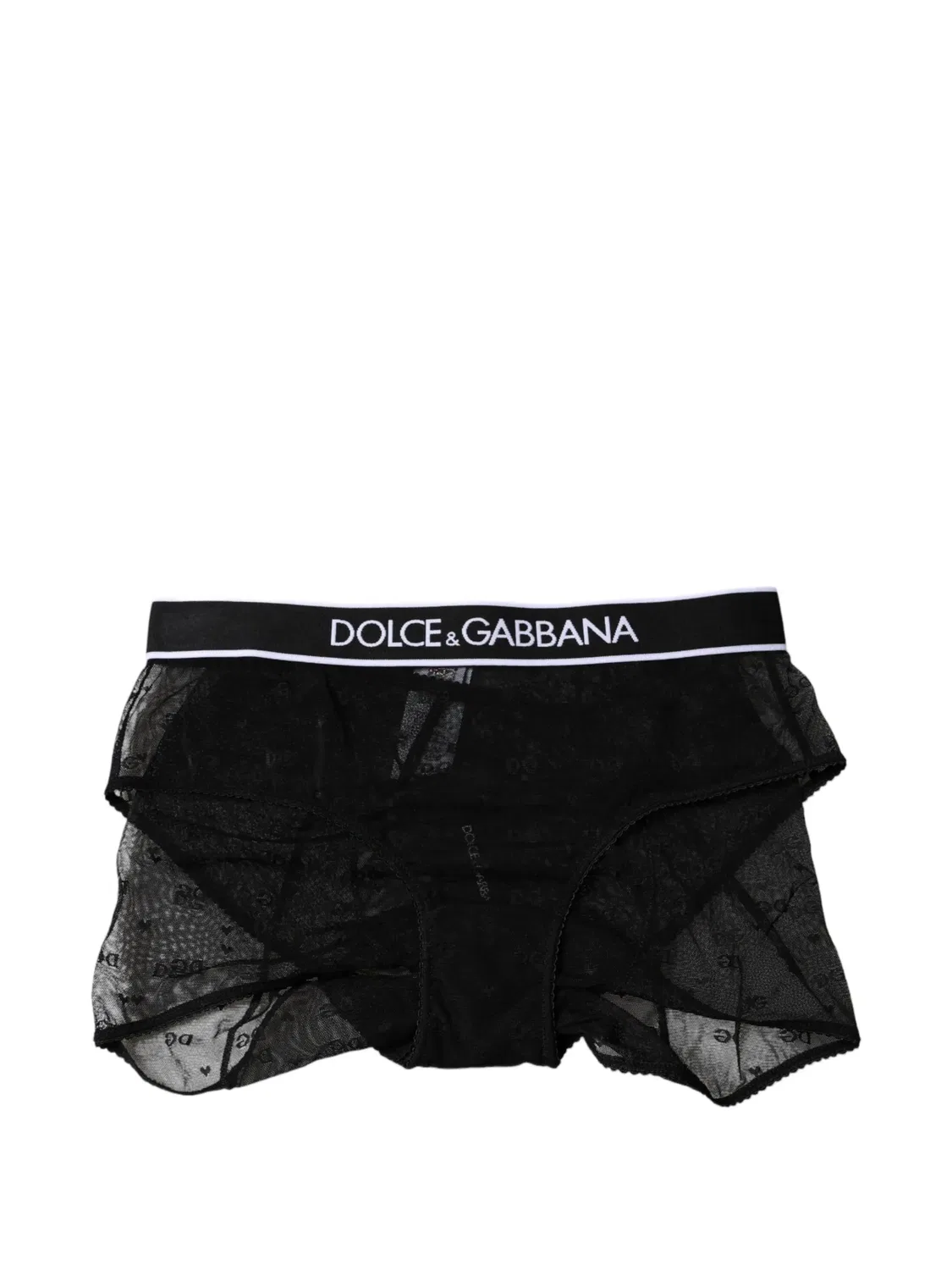 Трусы из сетки с кружевной отделкой Dolce & Gabbana, черный