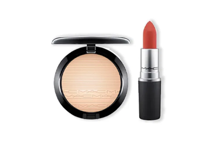 Женский набор для макияжа с хайлайтером и помадой MAC, Ginger Highlighter+Bullet Head Makeup Sets — фото 3