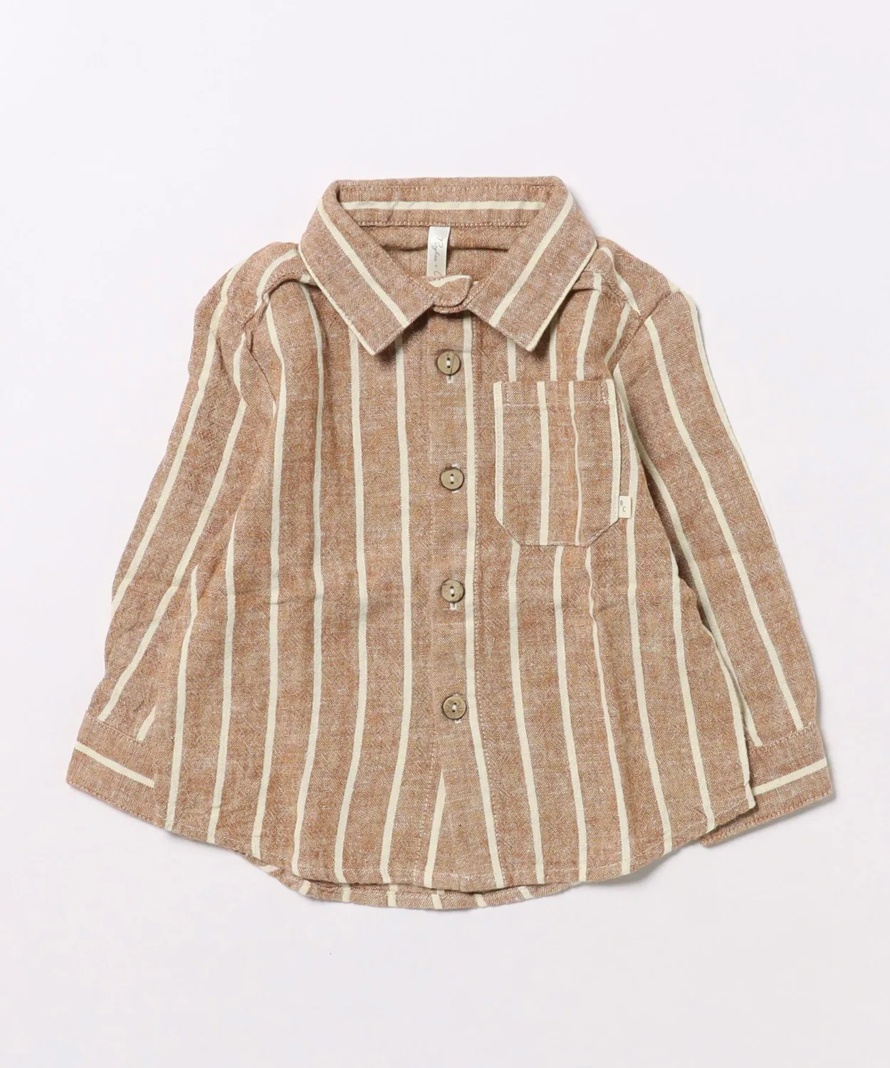 Детская рубашка с длинным рукавомс принтом Rylee + Cru, White/Brown