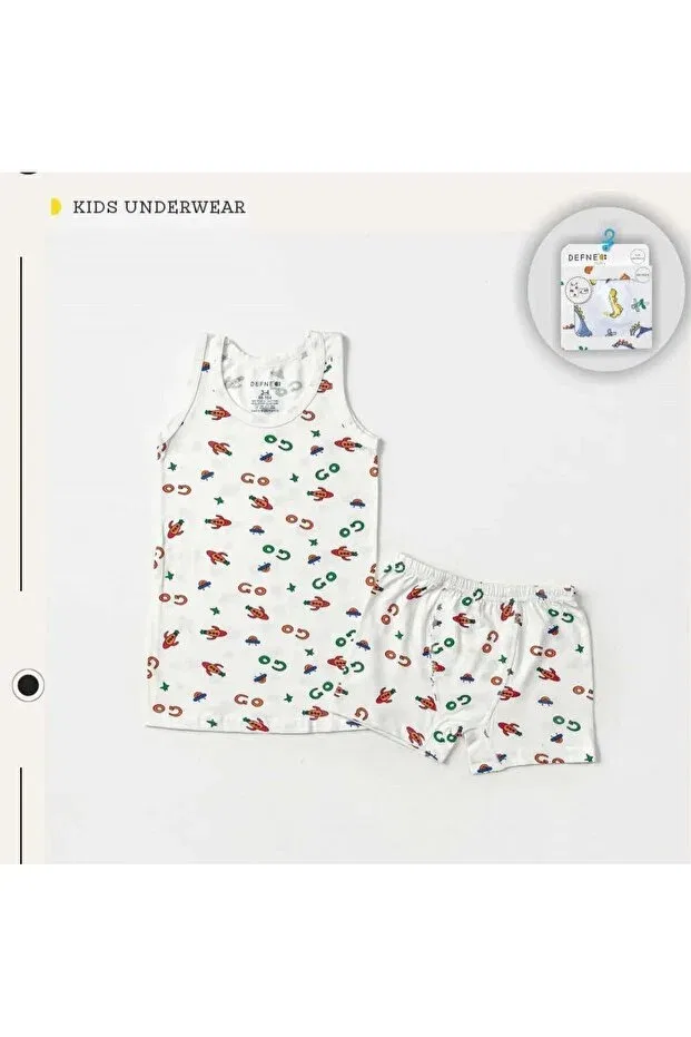 Детский комплект боксеров для мальчиков с принтом космос Defne Baby, White