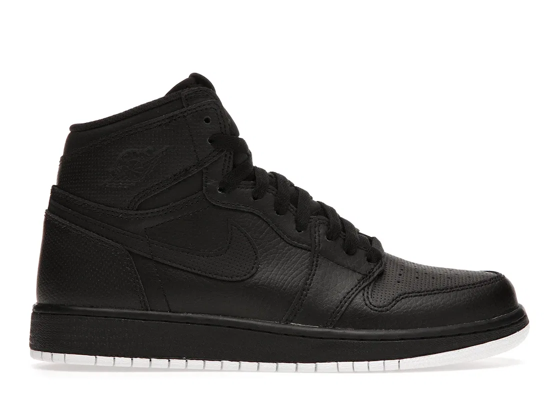 Детские кроссовки для мальчиков с перфорацией Jordan 1 Retro High Jordan, Black/White-Black