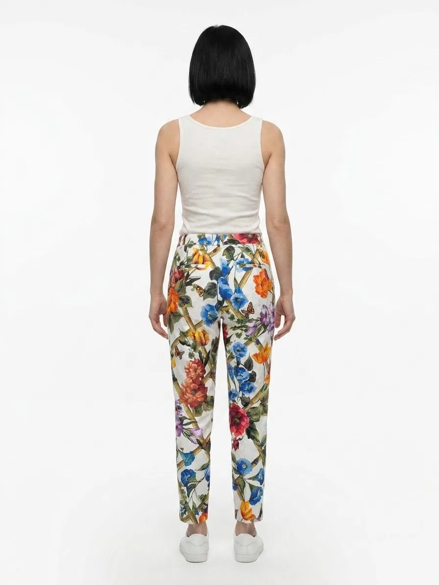 Женские брюки повседневные из хлопка и шелка Multicolor Cotton Casual Pants Dolce & Gabbana, Multicolor — фото 2