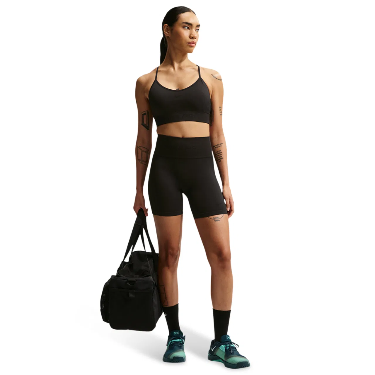 Женские спортивные шорты с завышенной посадкой Pro Dri-FIT Seamless High-Rise 5In Short Nike, черный