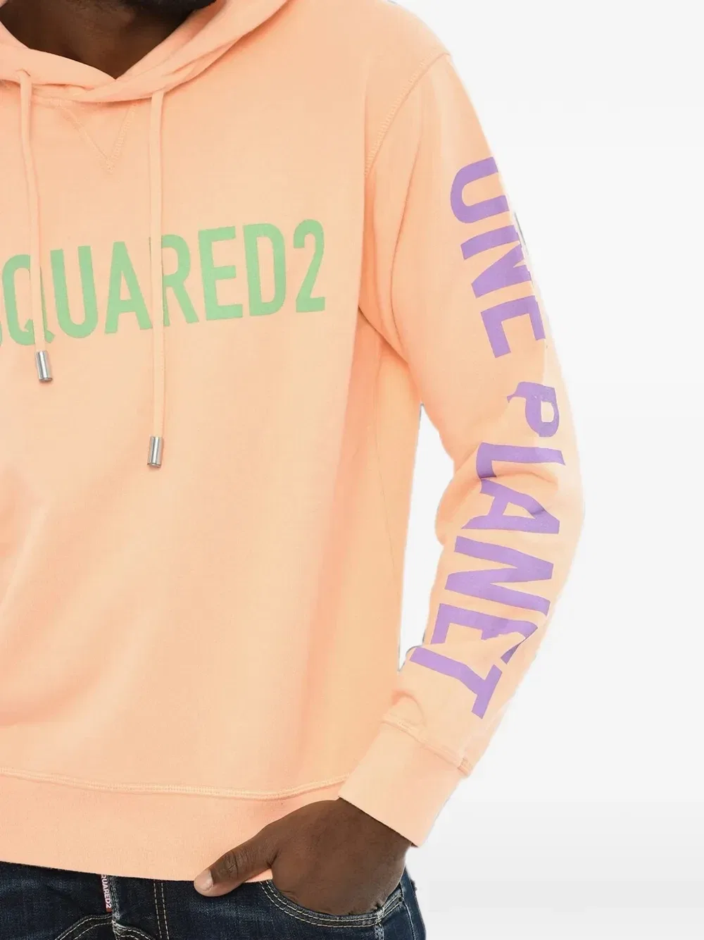 Худи с принтом логотипа One Life Cool Dsquared2, оранжевый — фото 4