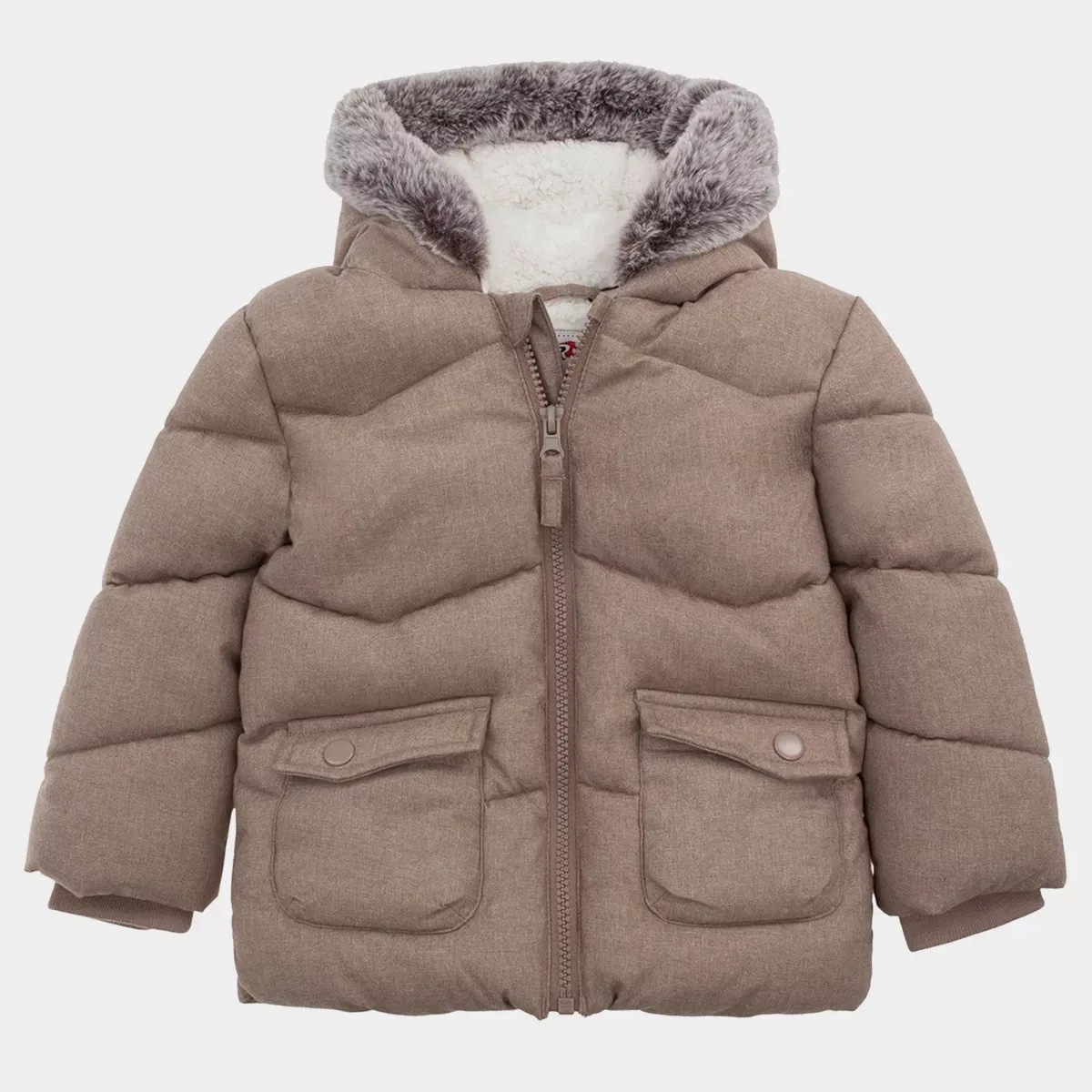 Детское пальто-пуховик для мальчиков водоотталкивающее Rokka&Rolla, Warm Beige