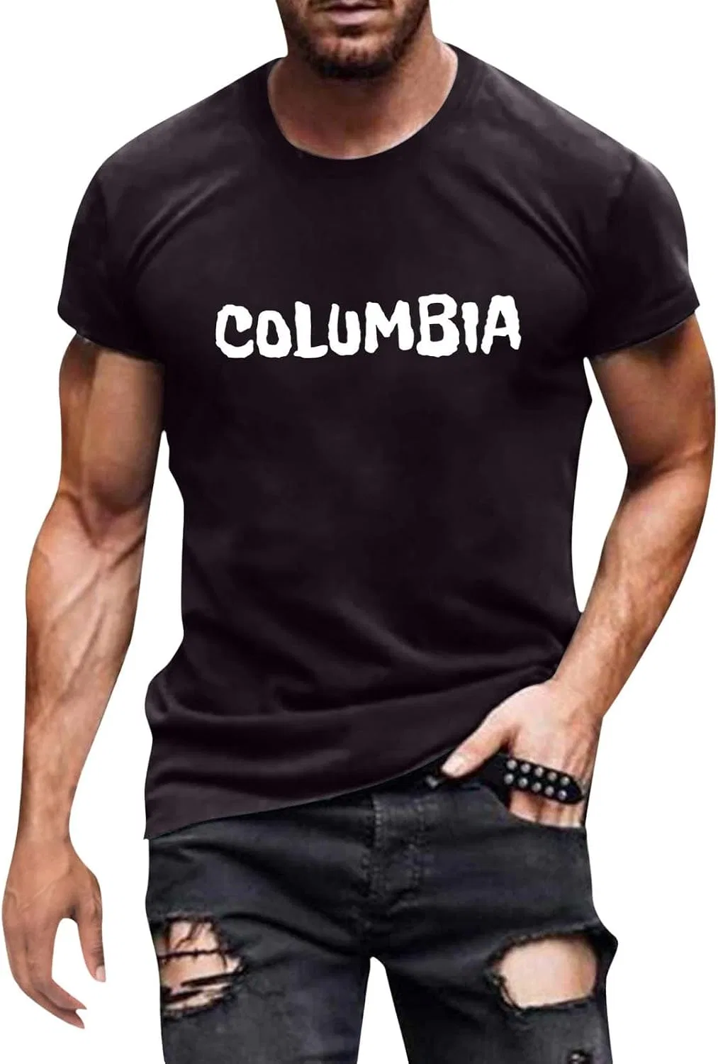 Мужская футболка с городским принтом Long Sleeve, Black-3