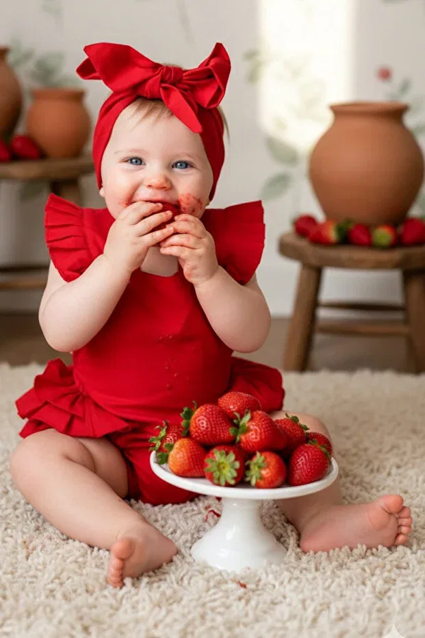 Детский комбинезон для девочек хлопковый Parla Kids, Red