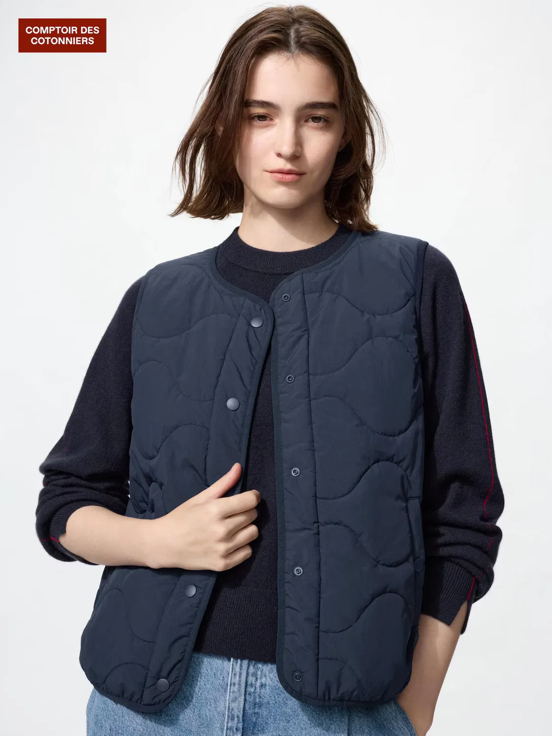 Жилет Uniqlo, утепленный, темно-синий