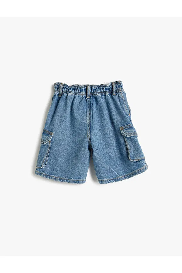 Детские шорты джинсовые с эластичным поясом Koton, Mid Indigo — фото 2