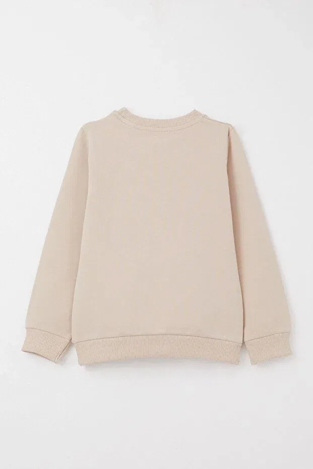 Детский спортивный комплект для девочек с принтом Basics Breeze, Beige — фото 4