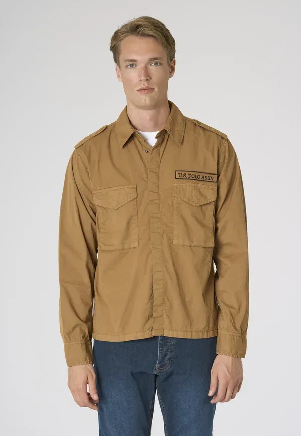 Куртка из хлопка с эластаном Utility Light Jacket U.S. Polo Assn., Beige, бежевый