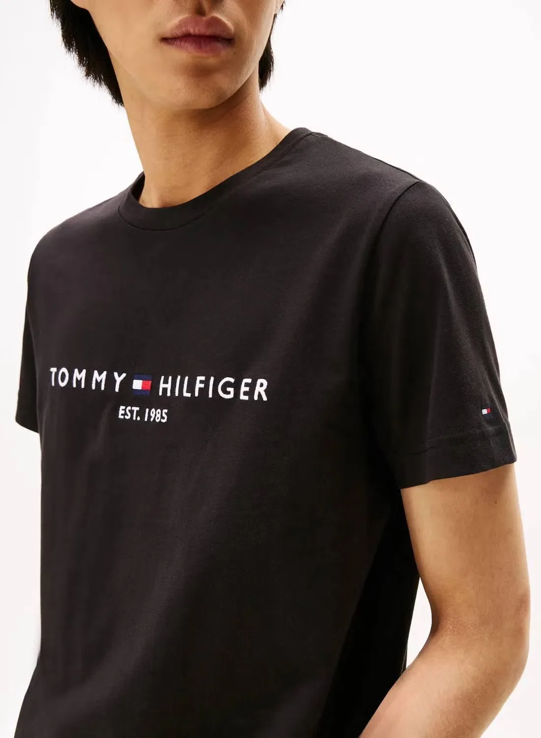 Футболка с вышитым логотипом Core logo Tommy Hilfiger, черный — фото 3