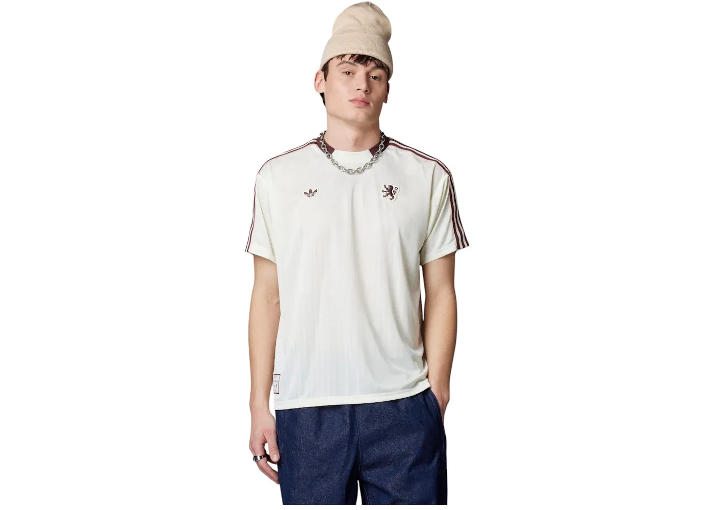 Мужская футболка с длинным рукавом Olympique Lyonnais Terrace Icons Jersey Adidas, Ivory