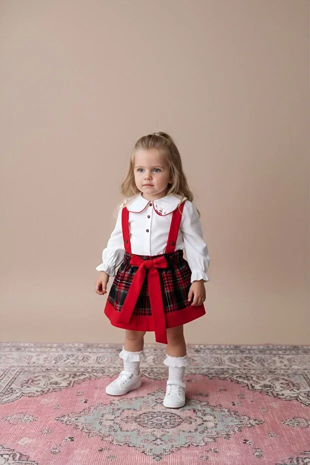 Детское платье для девочек с принтом Plaid rabbit embroidered Bebedexs Plus, Black