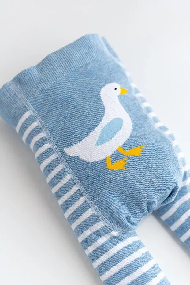 Детские леггинсы для девочек с принтом Duck patterned Nou Nou, Blue — фото 4