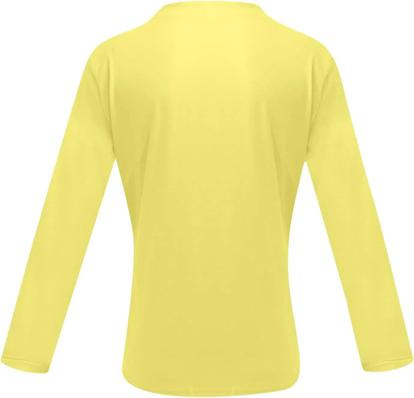Мужская футболка с длинным рукавом V-образным вырезом, Yellow — фото 3