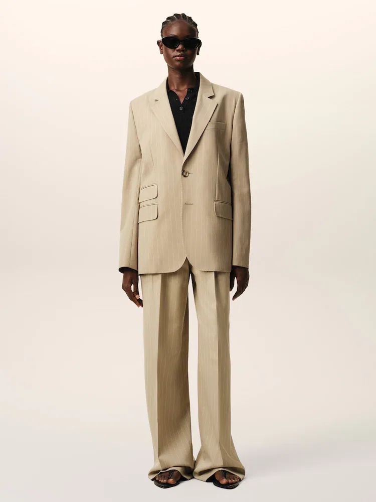 Жакет однобортный свободный Boxy AMI PARIS, Beige