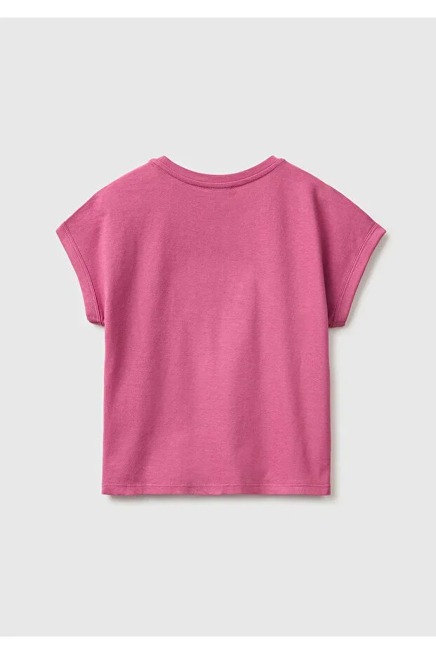 Детская футболка для девочек хлопковая United Colors Of Benetton, Dried Rose — фото 2