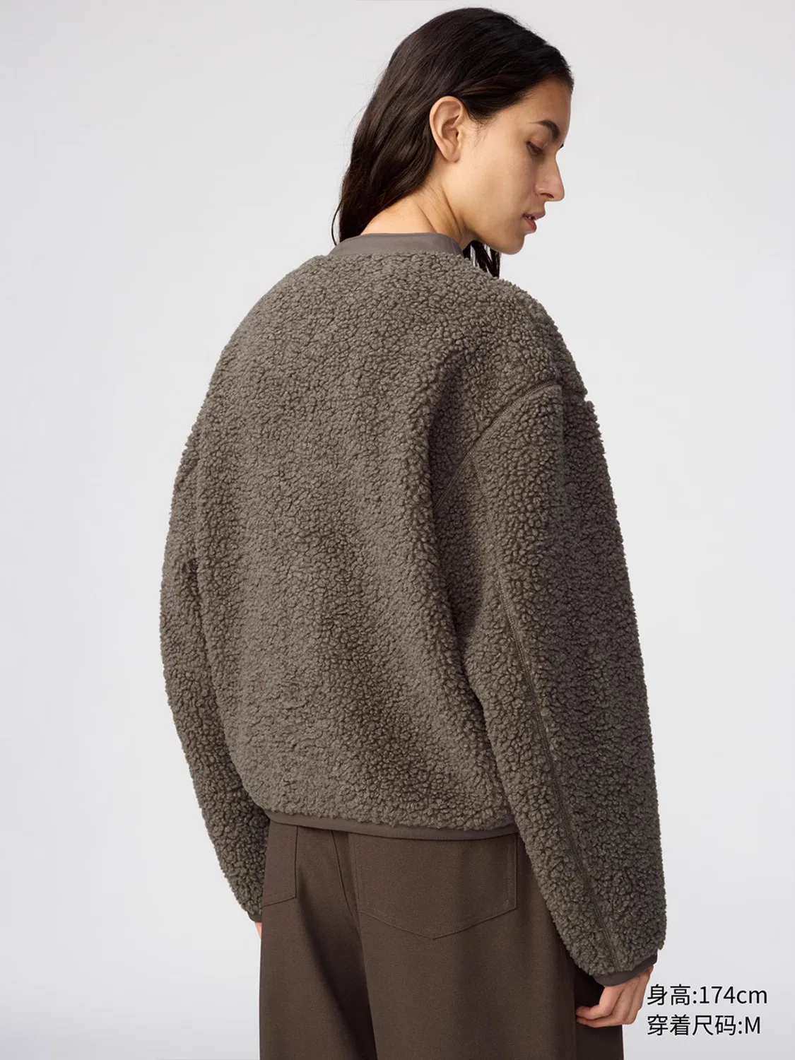 Куртка короткая из флиса Uniqlo, черный — фото 3