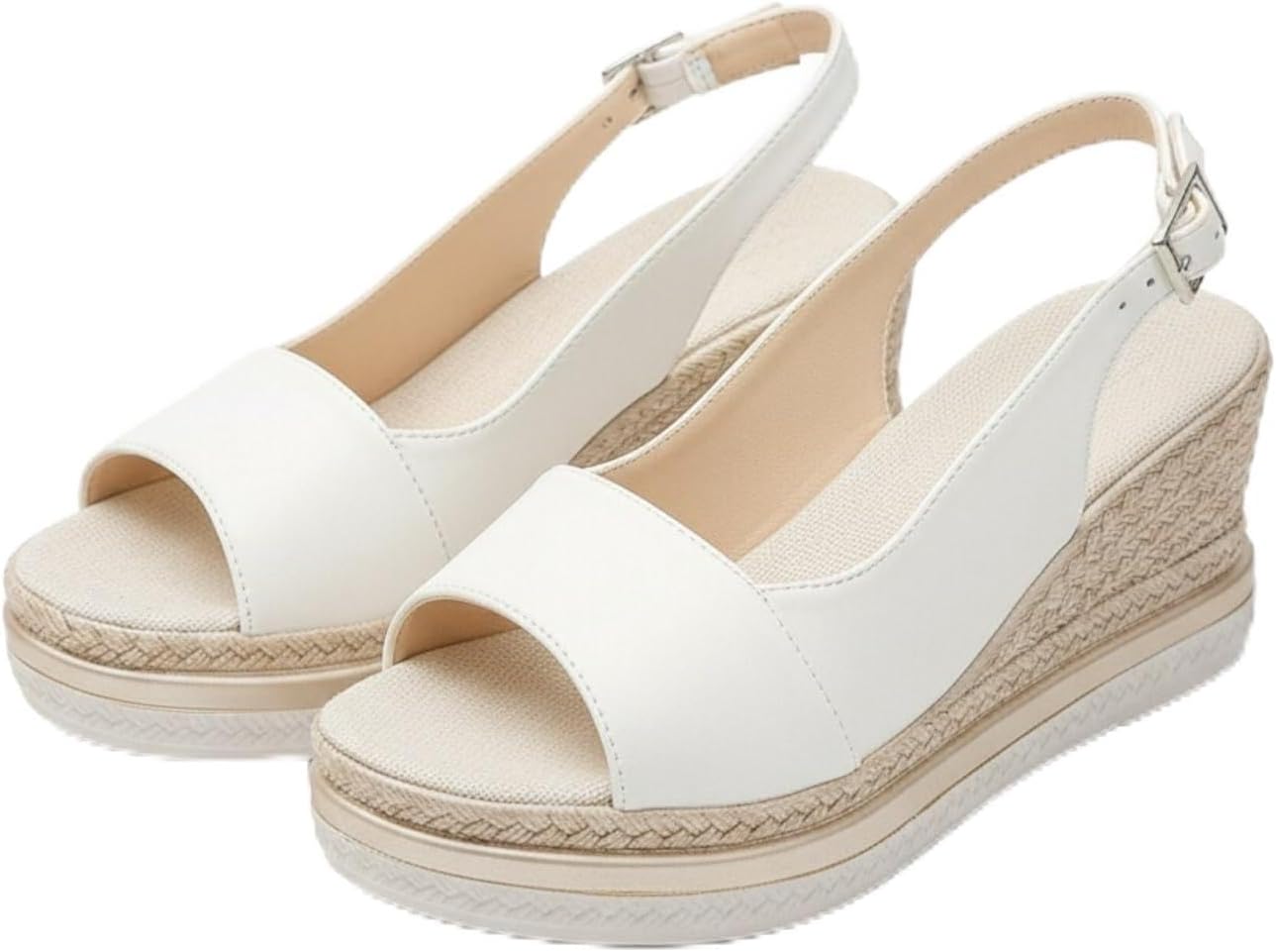 

женские сандалии на танкетке с открытым носком и ремешком на щиколотке Toumov, белый