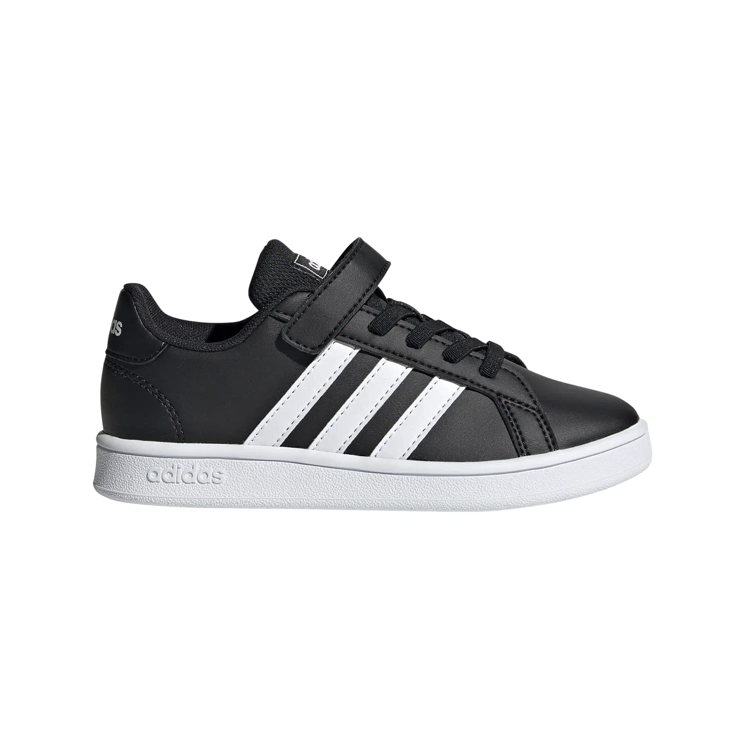 Детские кроссовки для мальчиков с закрытым носком Grand Court Adidas, Black White — фото 2