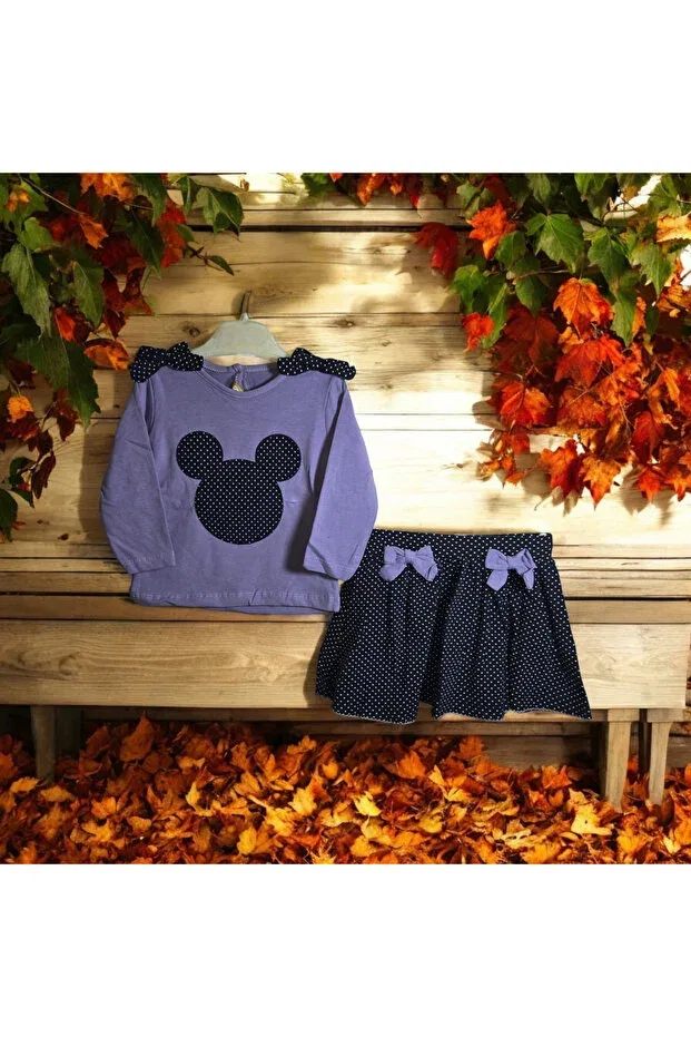 Детский комплект для девочек с принтом Polka dot mickey mouse patterned Jikko Baby, Purple