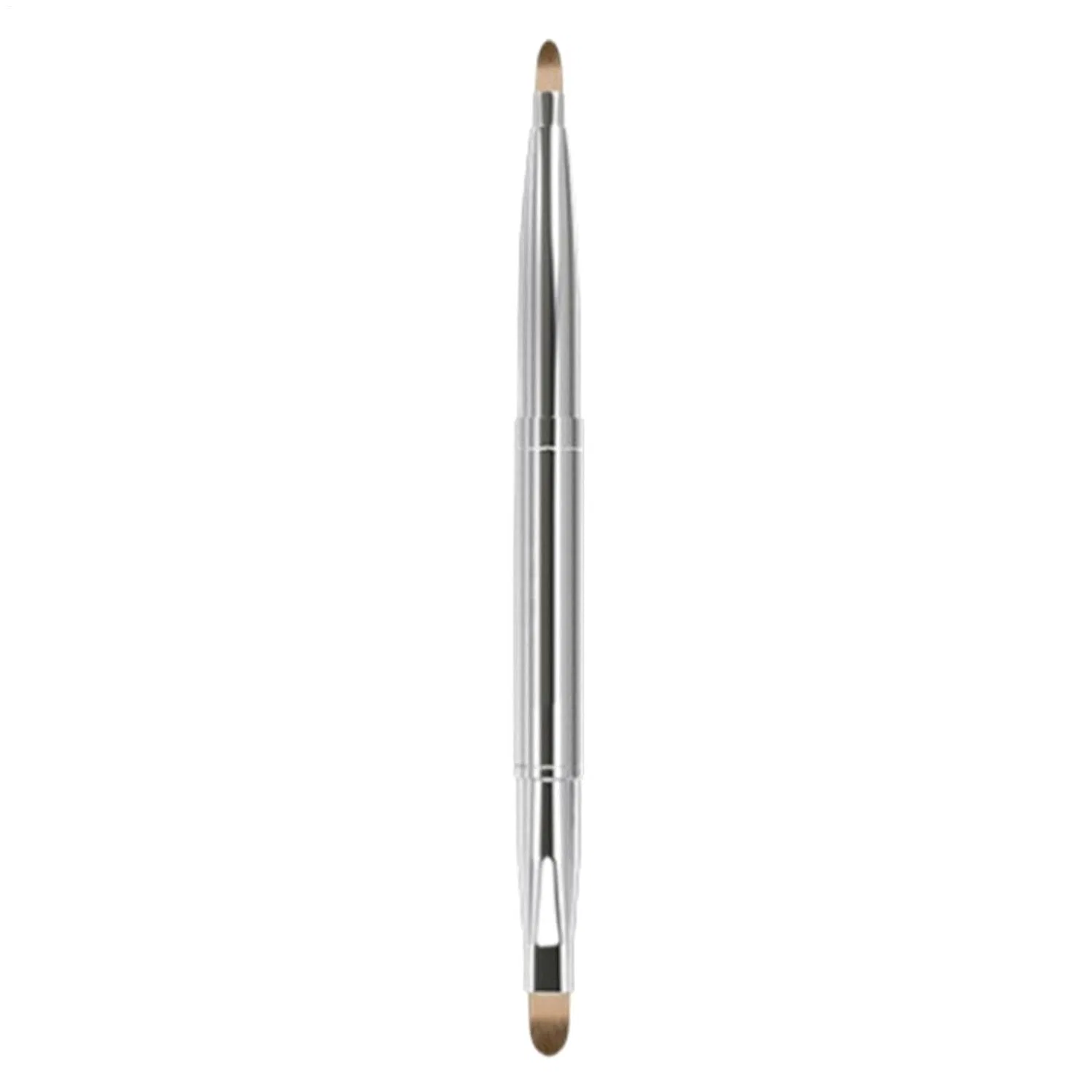 Кисть для губ двойная, Retractable, Generic, 1 шт, 12 см, Silver
