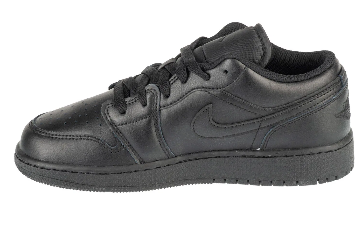 Детские кожаные кроссовки Air Jordan 1 Low Gs Jordan, Черный — фото 2