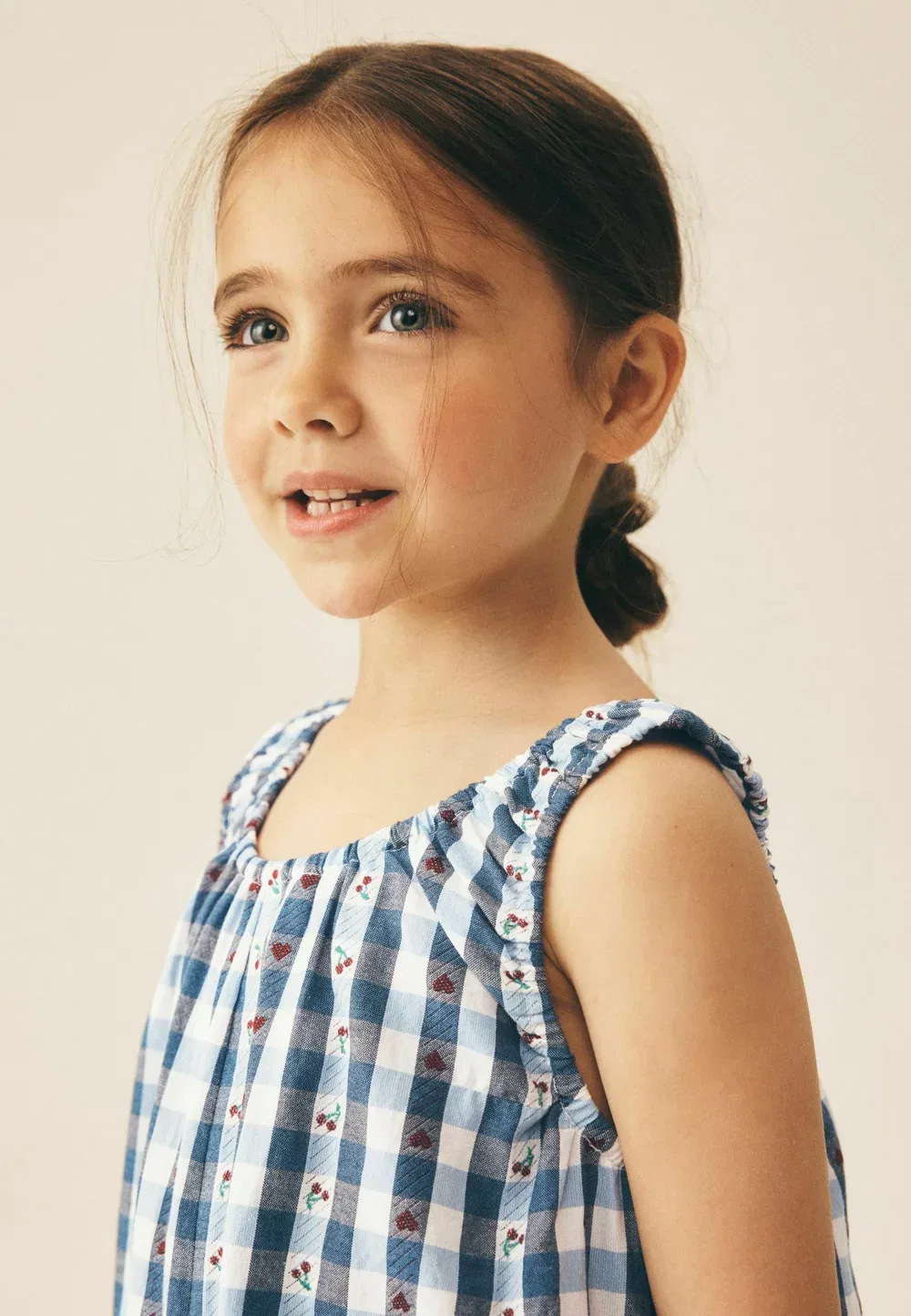 Комбинезон стандартного кроя с бретелями Next, Blue Gingham Cherry — фото 4