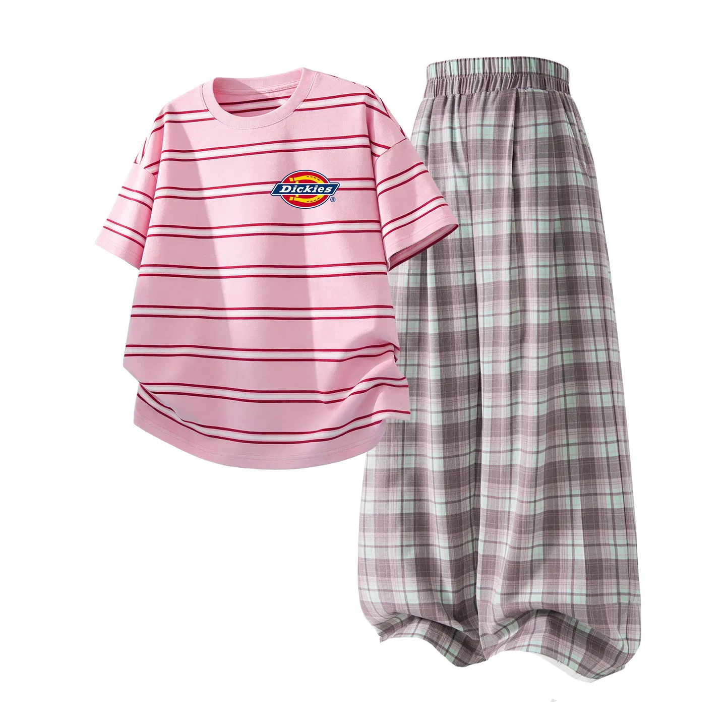 Детский спортивный костюм с круглым вырезом Dickies, Standard K Pink Brown+Solid Pink