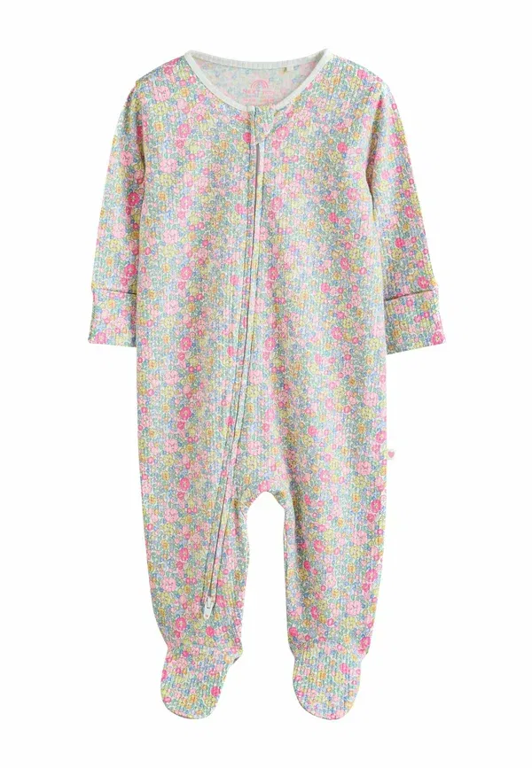Комплект для сна из 4 предметов с цветочным узором Regular fit - two way zip 4 pack - sleep suit Next Pink, Yellow, желтый/розовый — фото 2