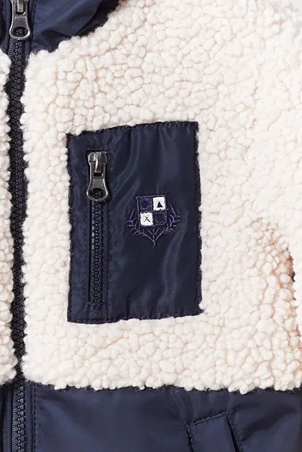 Детское пальто для девочек с капюшоном Benitto Kids, Navy Blue — фото 3