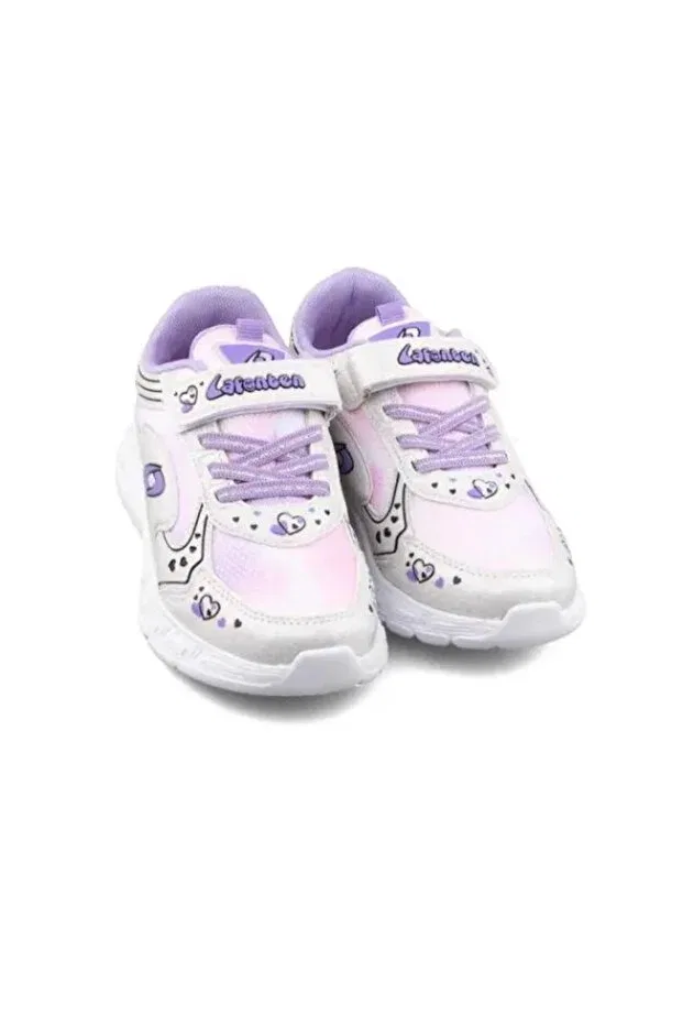 Детские кроссовки для девочек patterned Pabuç Ailesi, White Lilac — фото 2