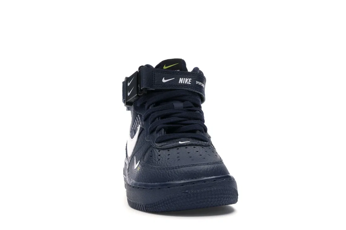 Детские кроссовки Lifestyle Nike Air Force 1 Mid, Obsidian/Tour Yellow-White — фото 2