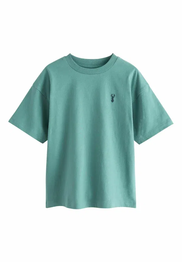 Футболка хлопковая Basic T-shirt Next, Mineral Green, синий/зеленый — фото 3