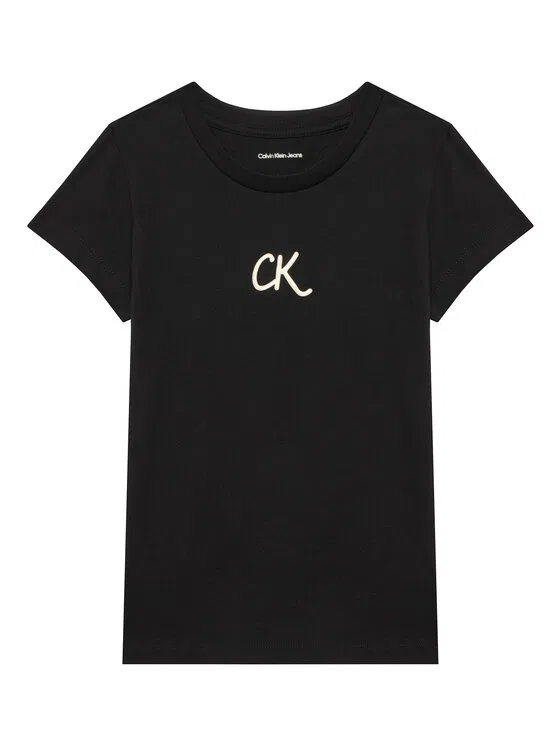 Футболка slim fit Glitter Calvin Klein Jeans, черный