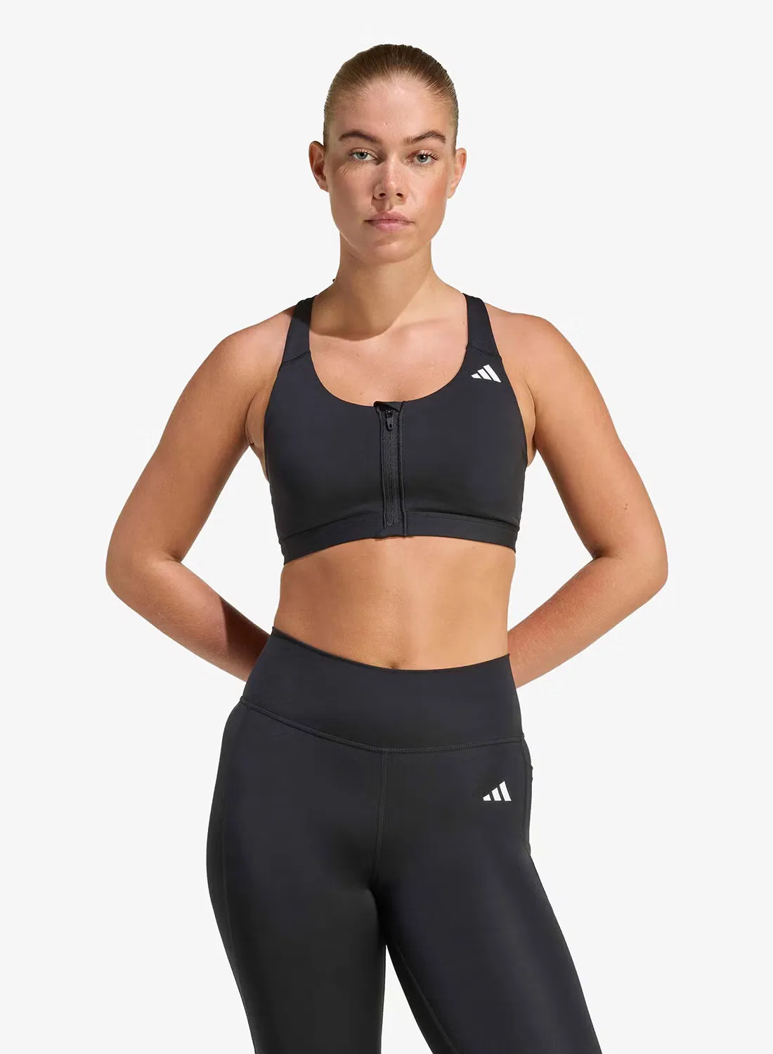 Спортивный бюстгальтер со средним уровнем поддержки Optime Adidas, черный