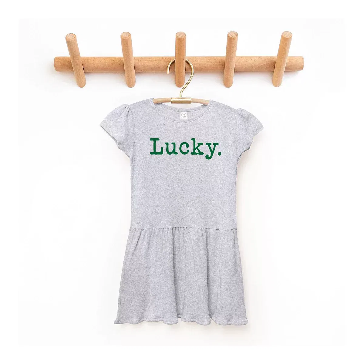 Детское платье с коротким рукавом Lucky Typewriter The Juniper Shop, Heather Grey