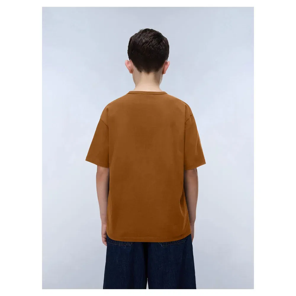 Детская футболка для девочек с принтом New Box Logo Napapijri, Brown — фото 2