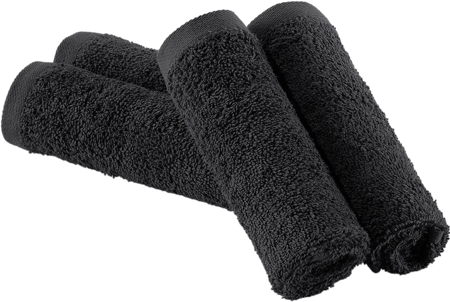 Набор мочалок для лица, 4 шт, Towelbay, хлопок, 600 г/м², 30x30 см, Black — фото 3