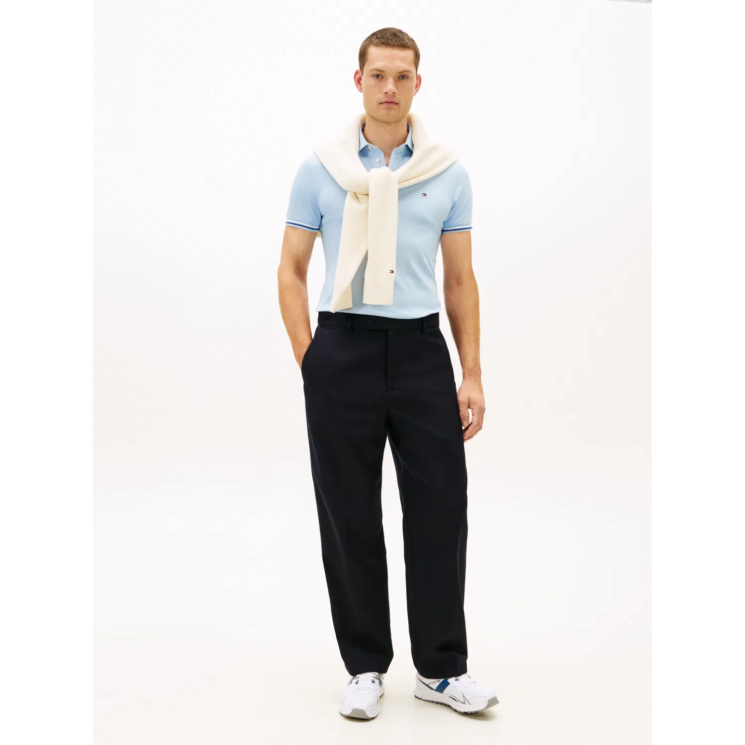 Мужское короткое поло Slim Fit Tommy Hilfiger, Well Water — фото 3