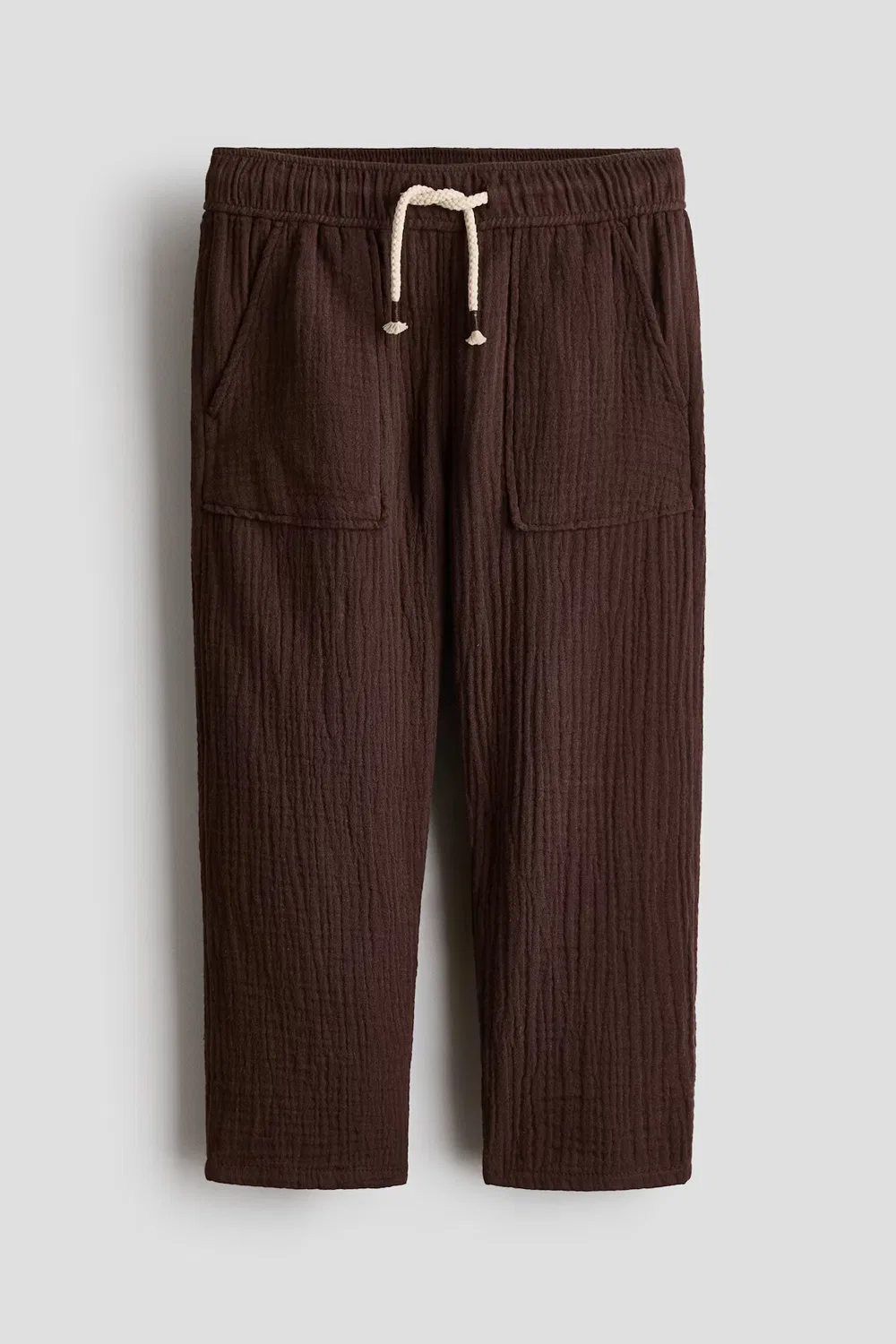 Муслиновые брюки на завязках H&M, Dunkelbraun — фото 4