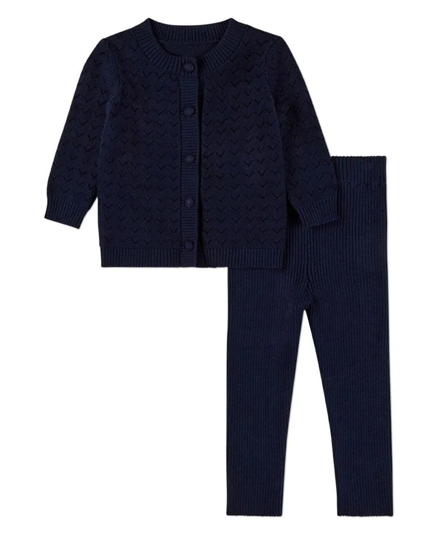 Комплект из кардигана и брюк Chevron MeMoi, Navy