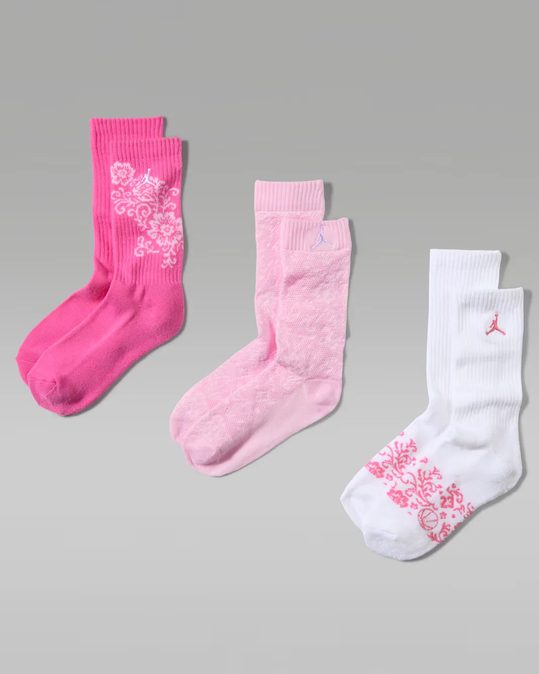 Детские носки с цветочным кружевом (3 пары) Jordan, Gym Pink