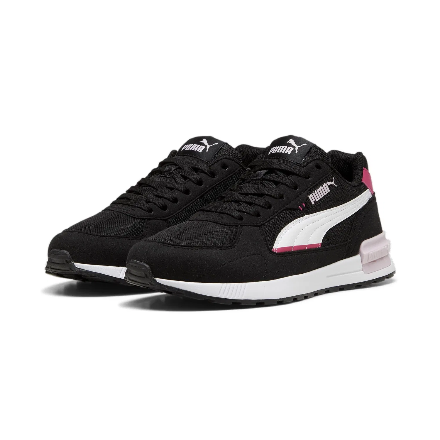 Детские кроссовки для девочек с низким профилем Graviton PUMA, Black White Garnet Pink Fog D Pink Grapes