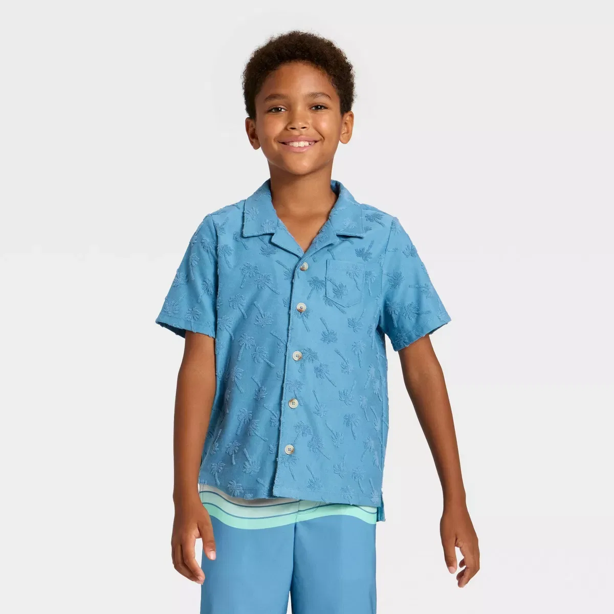 Детское пляжное пончо с коротким рукавом BOYS SWIM/OUTERWEAR, Blue